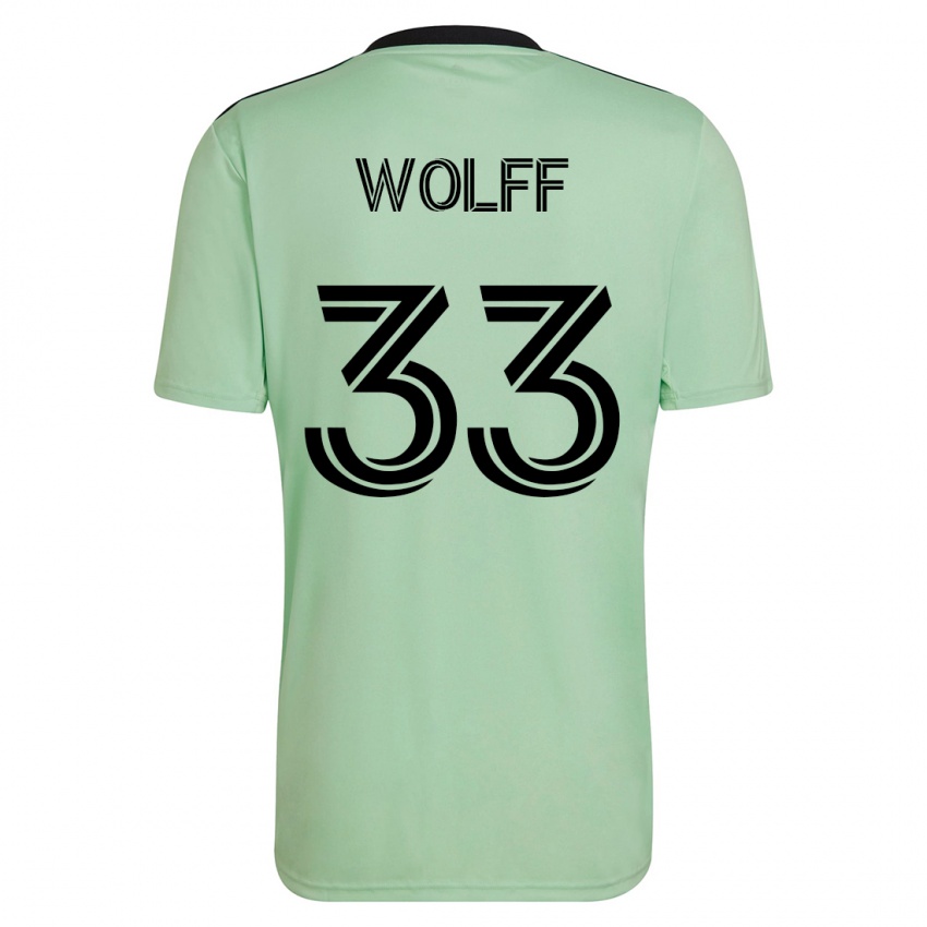 נשים אואן וולף #33 ירוק בהיר הרחק ג'רזי 2023/24 חולצה קצרה