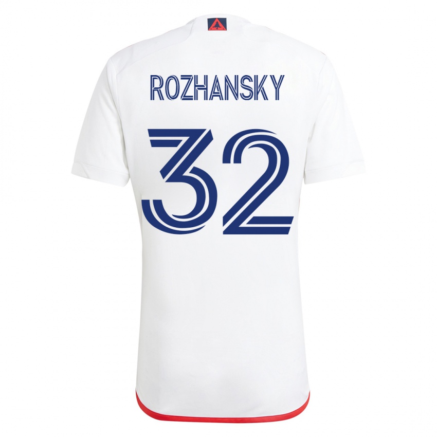 נשים ג׳ייק רוז׳נסקי #32 לבן אדום הרחק ג'רזי 2023/24 חולצה קצרה