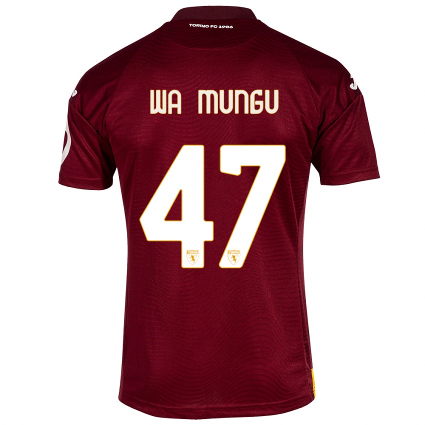 ילדים Vimoj Muntu Wa Mungu #47 אדום כהה ג'רזי ביתית 2023/24 חולצה קצרה