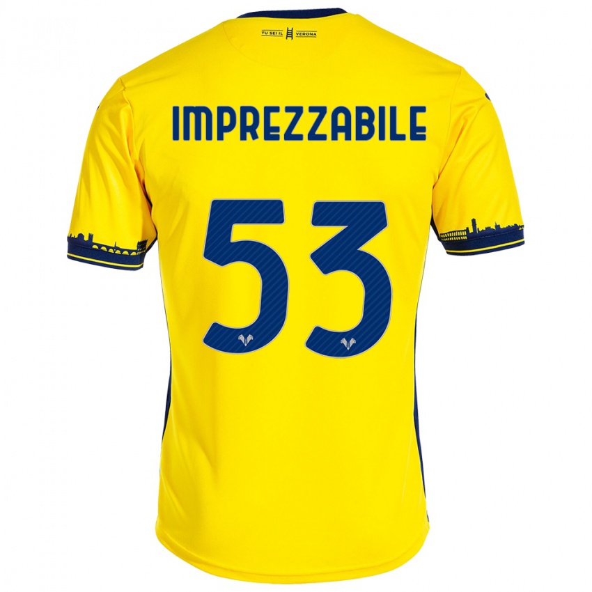 ילדים Francesca Imprezzabile #53 צהוב הרחק ג'רזי 2023/24 חולצה קצרה