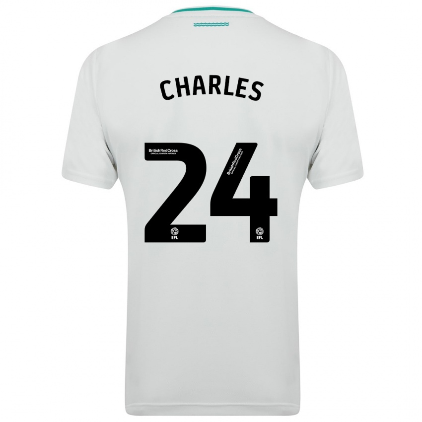 ילדים שיי צ'ארלס #24 לבן הרחק ג'רזי 2023/24 חולצה קצרה