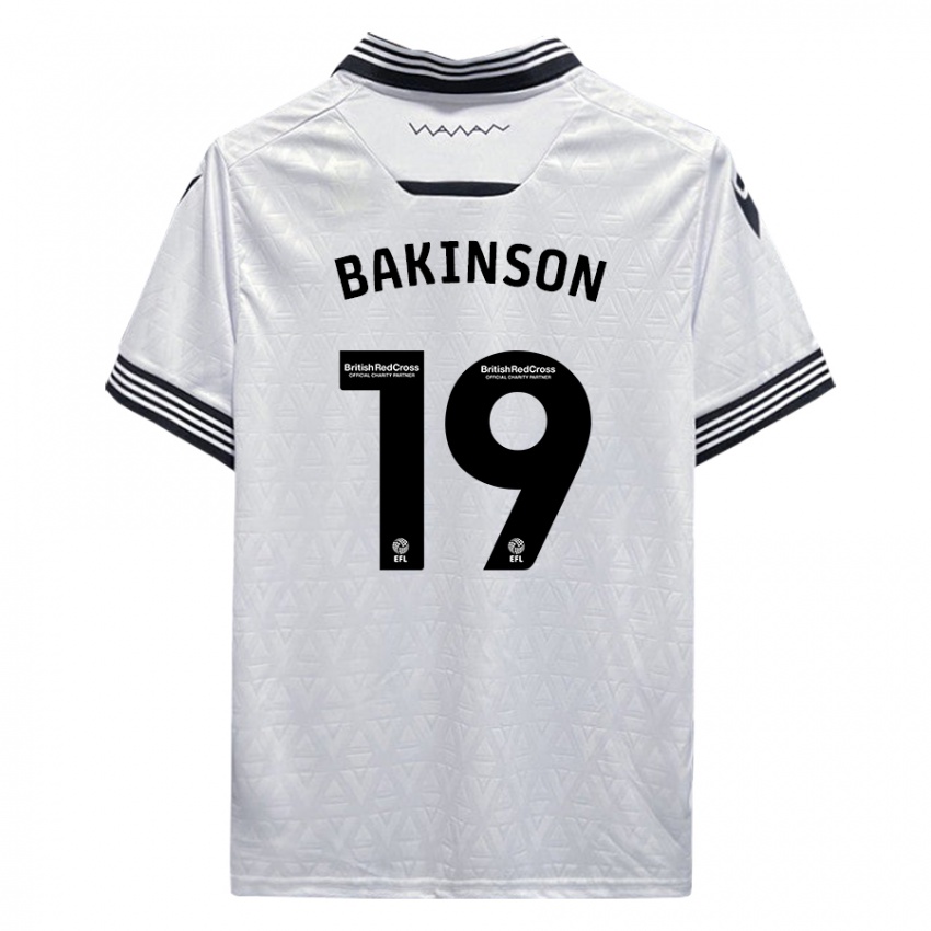 ילדים טייריק בקינסון #19 לבן הרחק ג'רזי 2023/24 חולצה קצרה