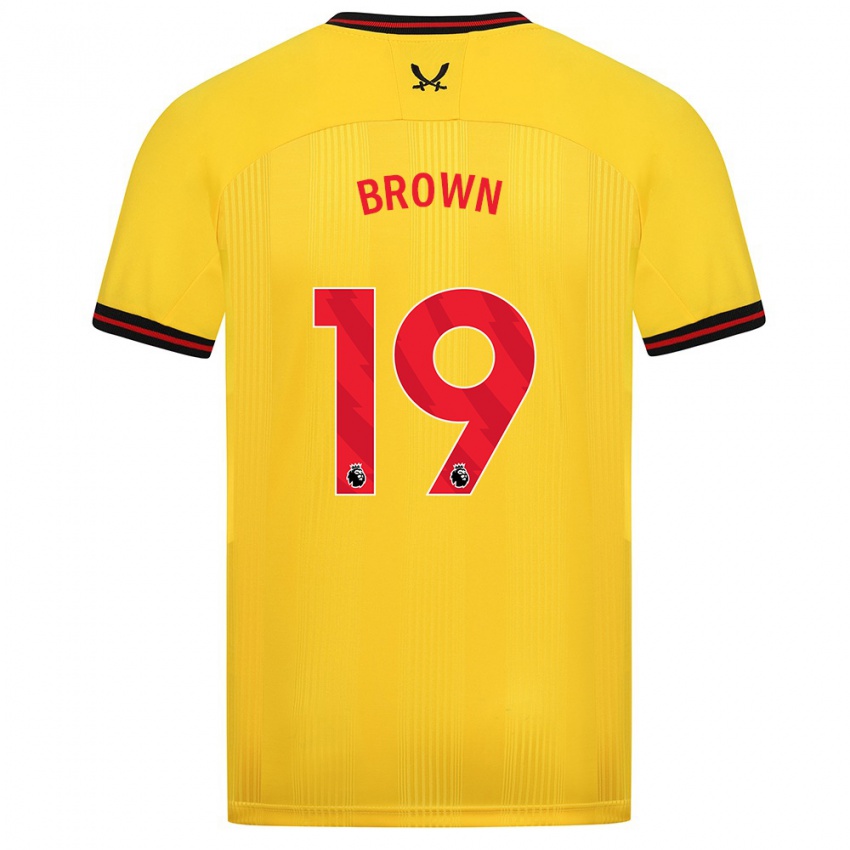 ילדים אלנטה בראון #19 צהוב הרחק ג'רזי 2023/24 חולצה קצרה