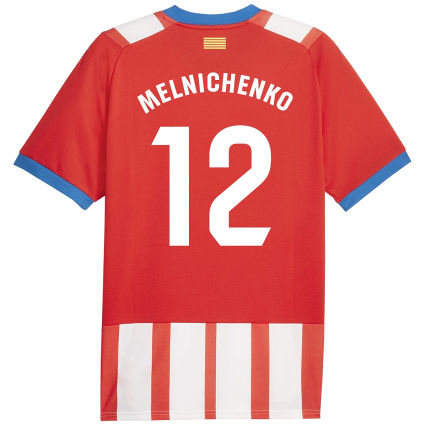 גברים דמיטרו מלניצ׳נקו #12 אדום לבן ג'רזי ביתית 2023/24 חולצה קצרה