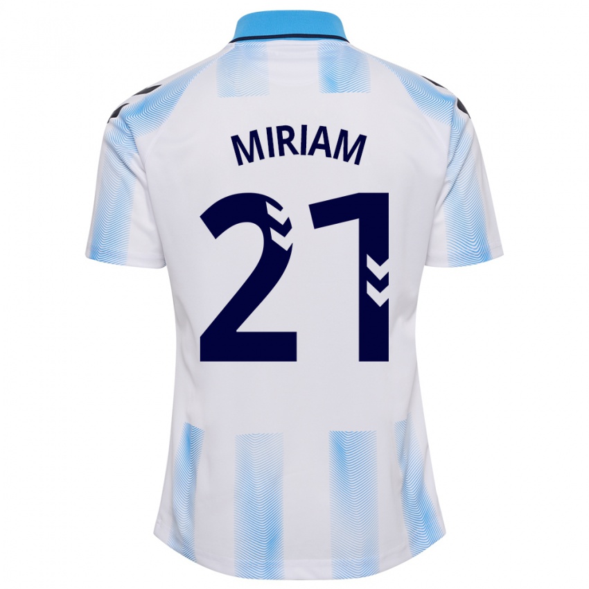 גברים Miriam #21 לבן כחול ג'רזי ביתית 2023/24 חולצה קצרה