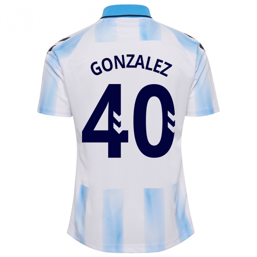 גברים קרולינה גונסאלס פורטלה #40 לבן כחול ג'רזי ביתית 2023/24 חולצה קצרה