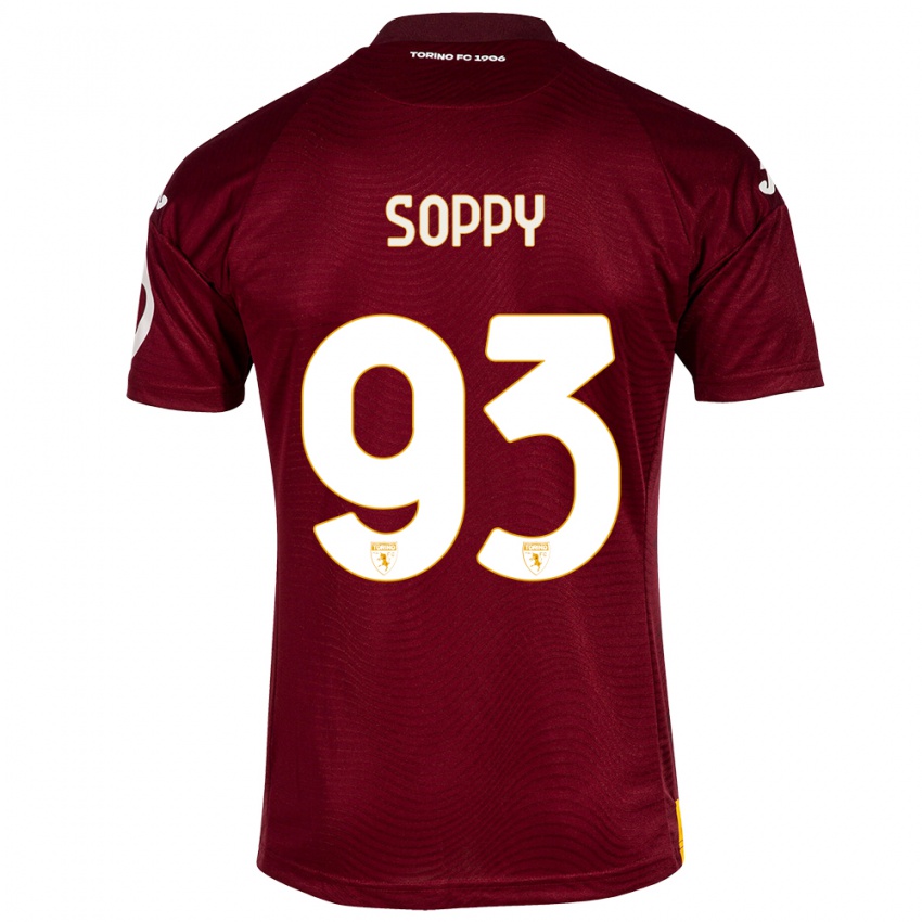 גברים Brandon Soppy #93 אדום כהה ג'רזי ביתית 2023/24 חולצה קצרה