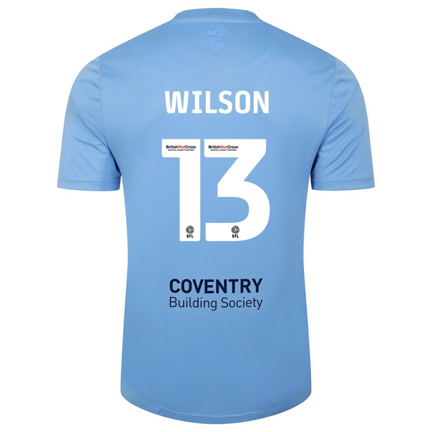 גברים בן ווילסון #13 שמים כחולים ג'רזי ביתית 2023/24 חולצה קצרה