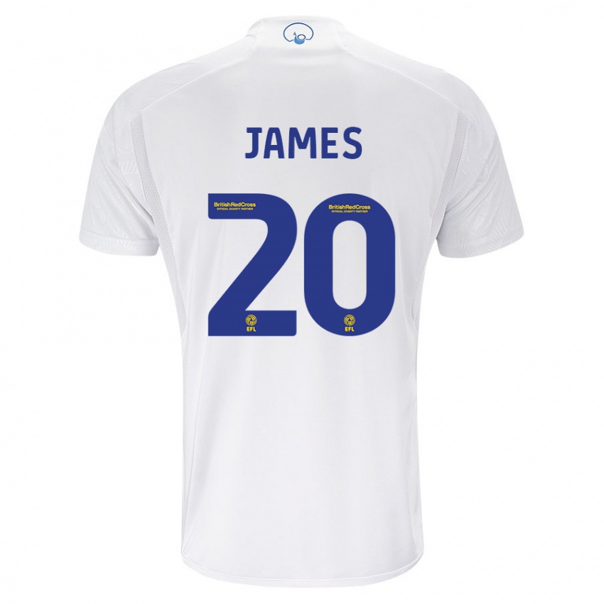 גברים דניאל ג'יימס #20 לבן ג'רזי ביתית 2023/24 חולצה קצרה