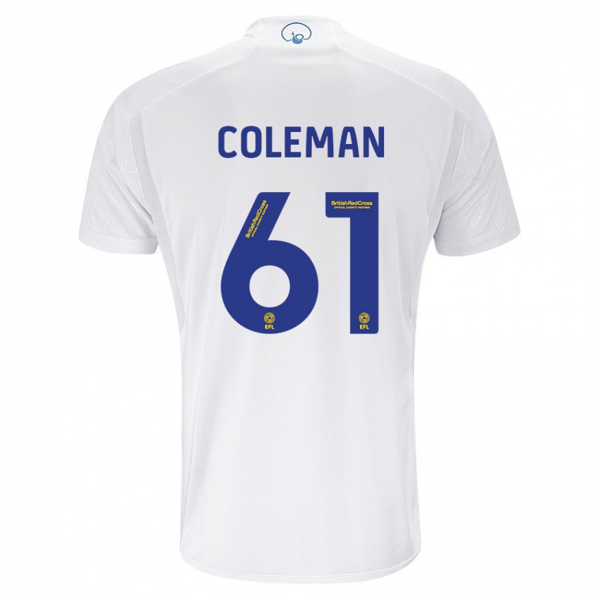 גברים צ׳יאן קולמן #61 לבן ג'רזי ביתית 2023/24 חולצה קצרה