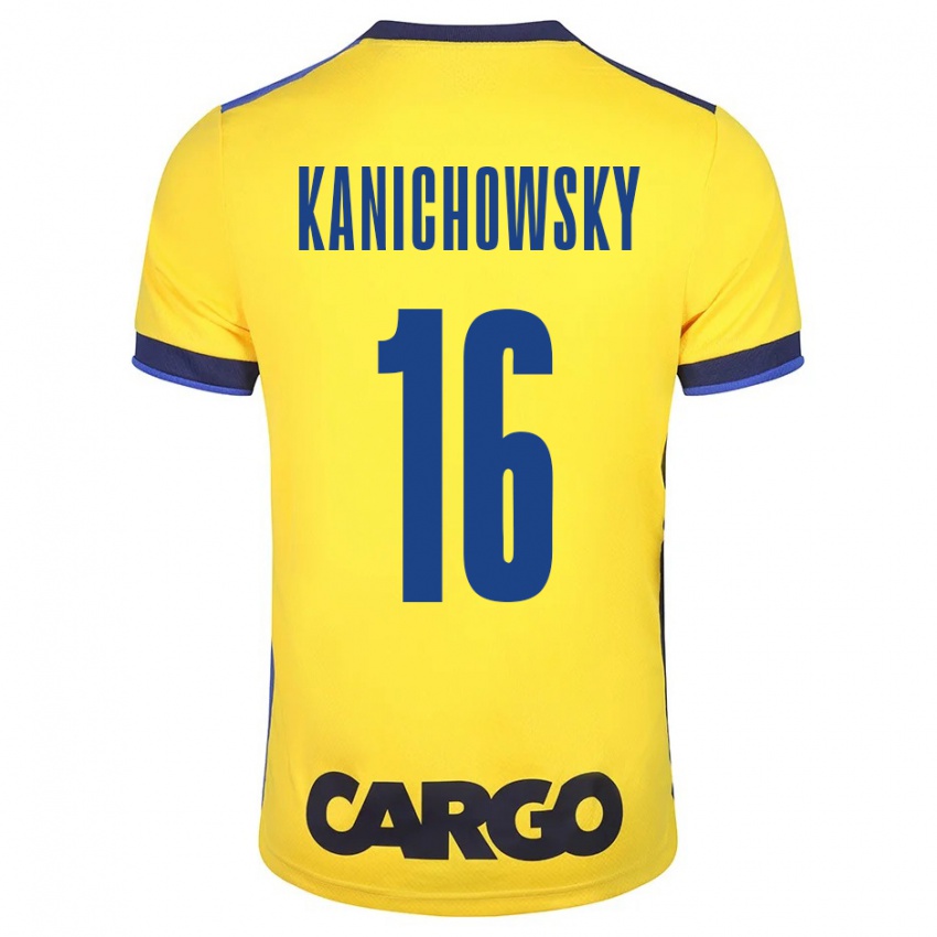 גברים גבי קניקובסקי #16 צהוב ג'רזי ביתית 2023/24 חולצה קצרה