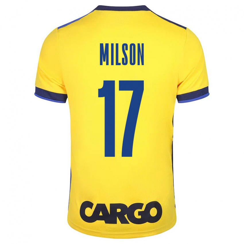 גברים פליסיו מילסון #17 צהוב ג'רזי ביתית 2023/24 חולצה קצרה