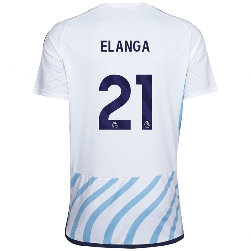 גברים אנתוני אלנגה #21 לבן כחול הרחק ג'רזי 2023/24 חולצה קצרה