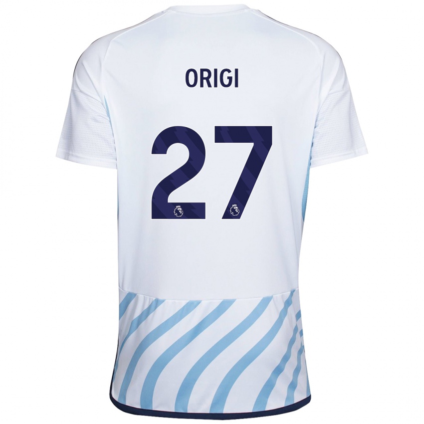 גברים דיבוק אוריגי #27 לבן כחול הרחק ג'רזי 2023/24 חולצה קצרה