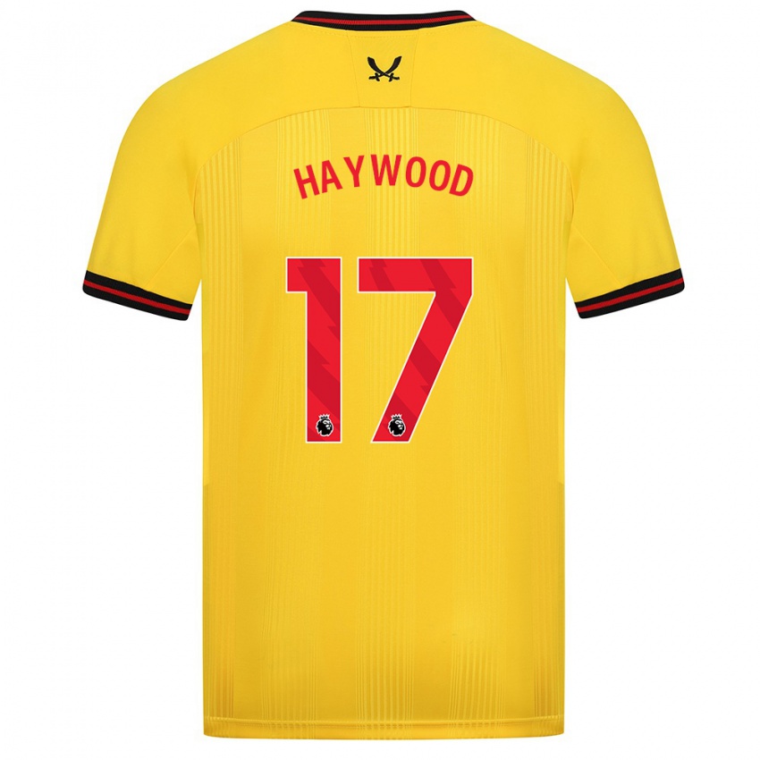 גברים Sophie Haywood #17 צהוב הרחק ג'רזי 2023/24 חולצה קצרה