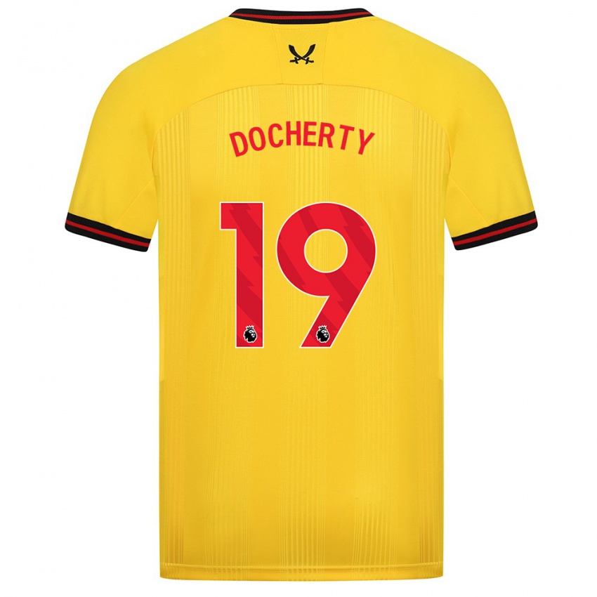 גברים צ'ארלי דוקארטי #19 צהוב הרחק ג'רזי 2023/24 חולצה קצרה