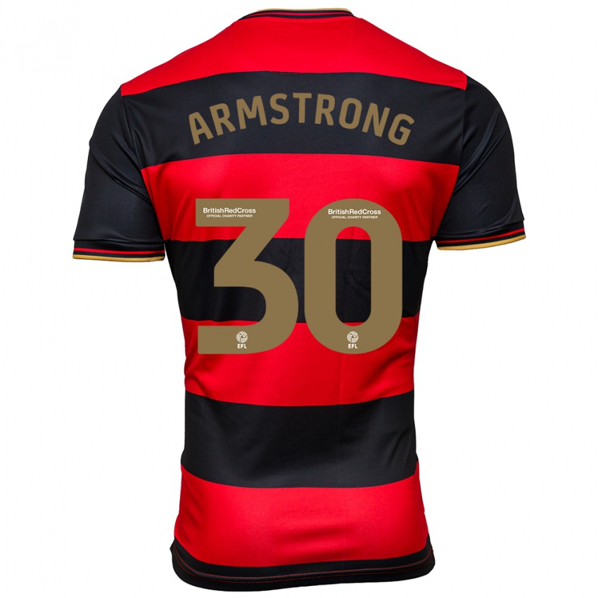 גברים סינקלייר ארמסטרונג #30 שחור אדום הרחק ג'רזי 2023/24 חולצה קצרה