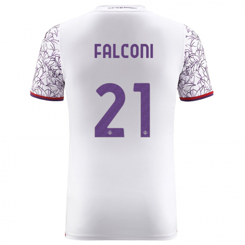 נשים Niccolo Falconi #21 לבן הרחק ג'רזי 2023/24 חולצה קצרה
