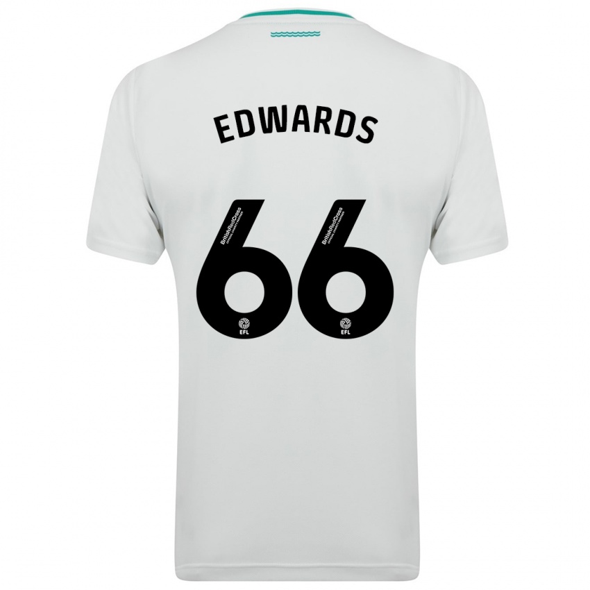 נשים Diamond Edwards #66 לבן הרחק ג'רזי 2023/24 חולצה קצרה