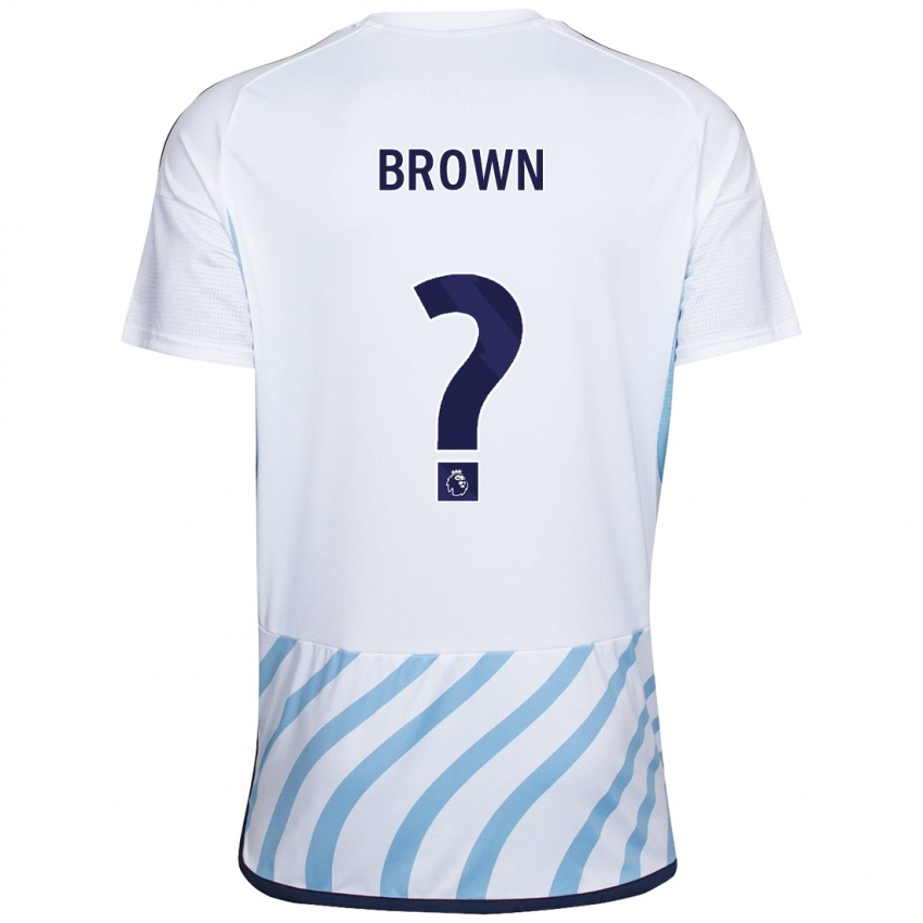 נשים קונור בראון #0 לבן כחול הרחק ג'רזי 2023/24 חולצה קצרה
