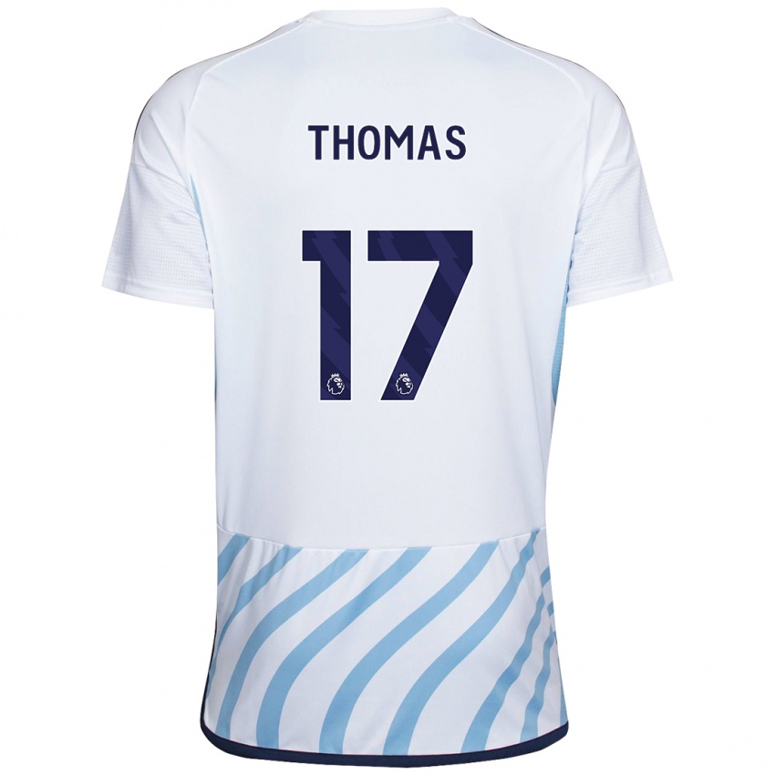 נשים פרייה תומאס #17 לבן כחול הרחק ג'רזי 2023/24 חולצה קצרה