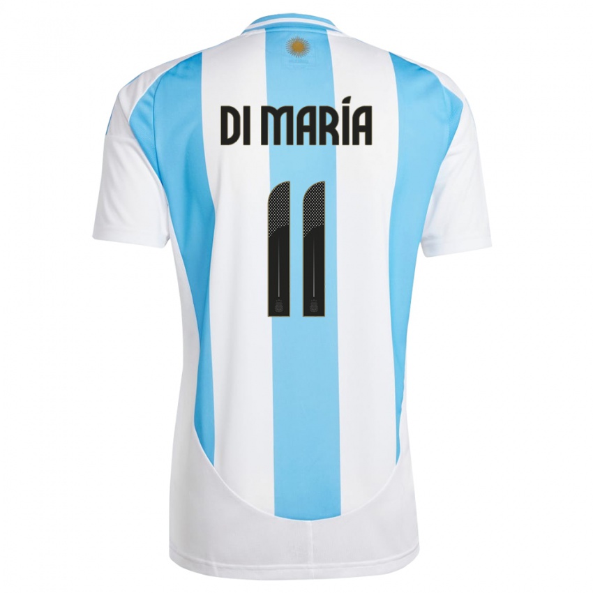 ילדים ארגנטינה אנחל די מריה #11 לבן כחול ג'רזי ביתית 24-26 חולצה קצרה