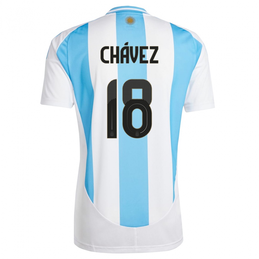 ילדים ארגנטינה גבריאלה צ׳אבס #18 לבן כחול ג'רזי ביתית 24-26 חולצה קצרה