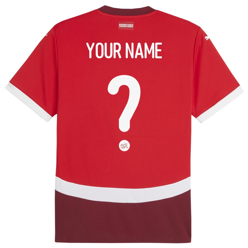 ילדים שווייץ השם שלך #0 אָדוֹם ג'רזי ביתית 24-26 חולצה קצרה
