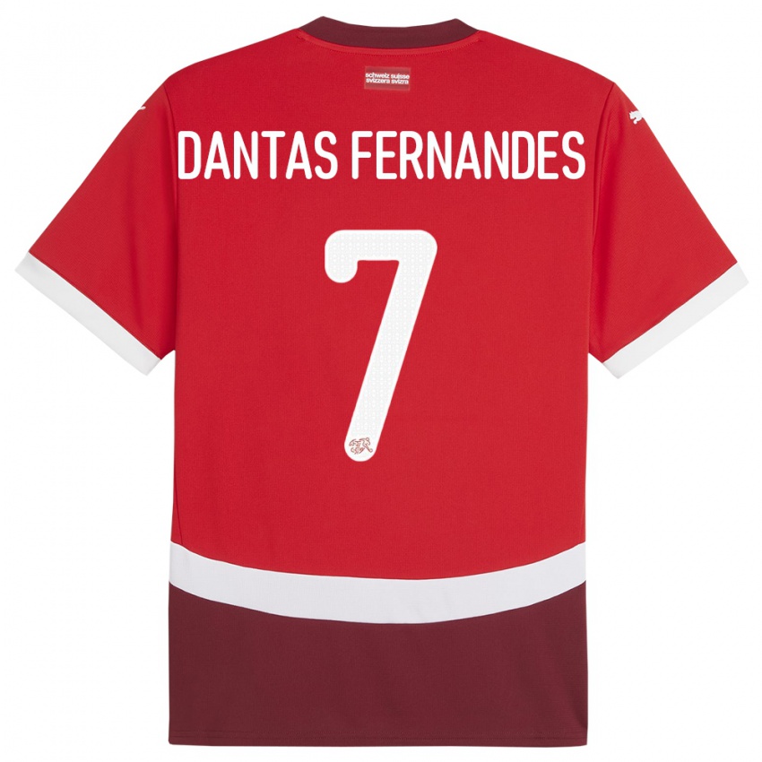 ילדים שווייץ רונאלדו דנטס פרננדס #7 אָדוֹם ג'רזי ביתית 24-26 חולצה קצרה