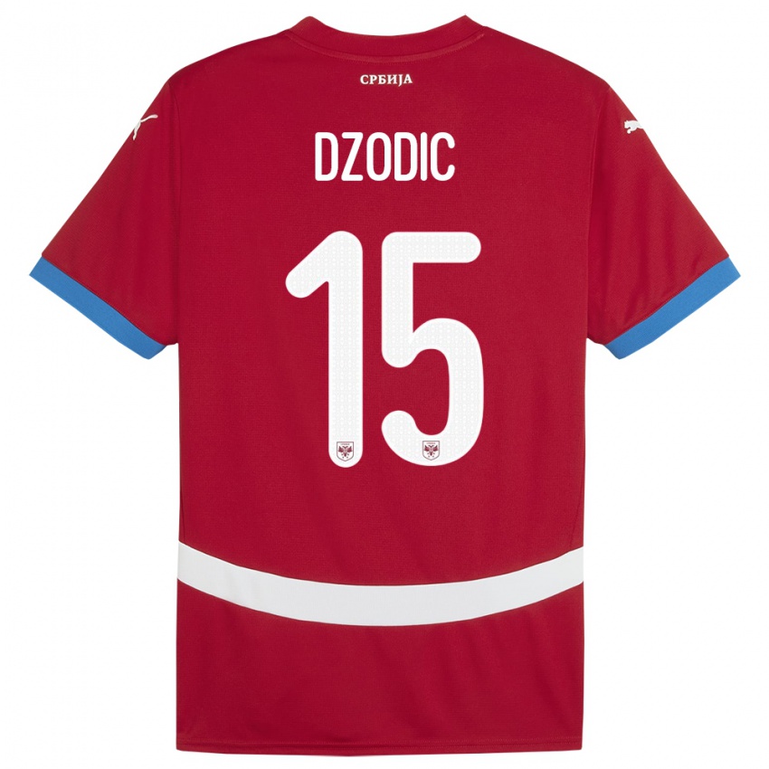 ילדים סרביה סטפן דז'ודיץ׳ #15 אָדוֹם ג'רזי ביתית 24-26 חולצה קצרה