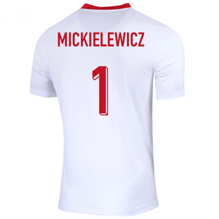 ילדים פולין אלכסנדר מיקילביץ' #1 לבן ג'רזי ביתית 24-26 חולצה קצרה