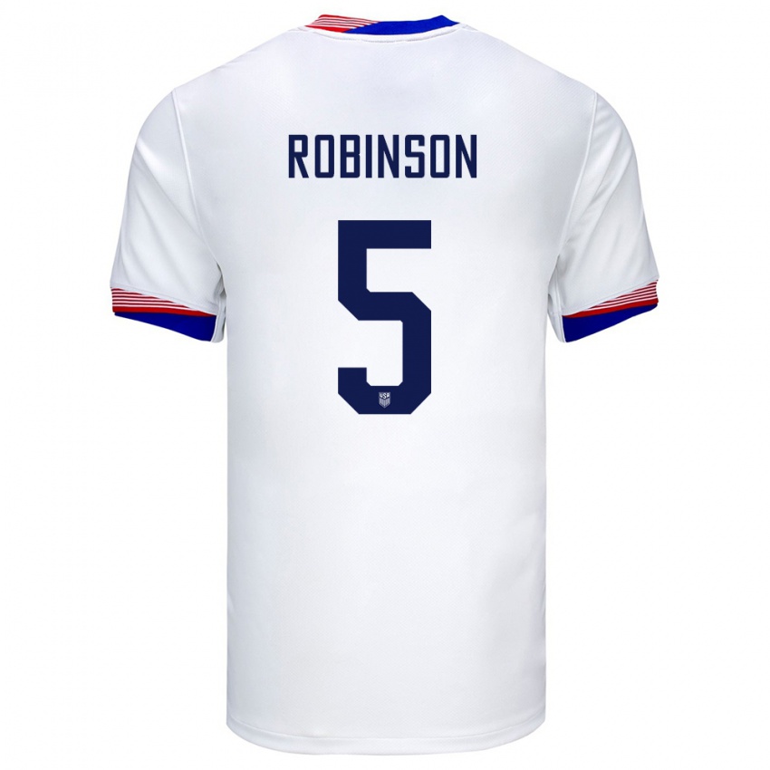 ילדים ארצות הברית אנטוני רובינסון #5 לבן ג'רזי ביתית 24-26 חולצה קצרה