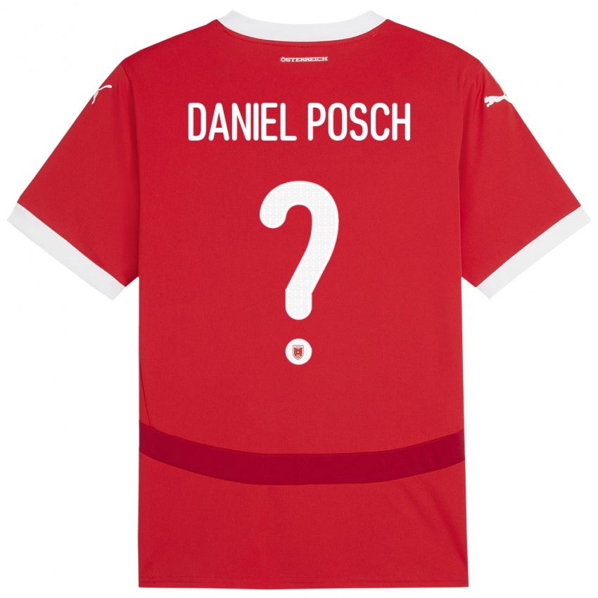 ילדים אוסטריה Daniel Posch #0 אָדוֹם ג'רזי ביתית 24-26 חולצה קצרה