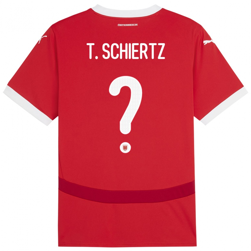 ילדים אוסטריה Tammo Schiertz #0 אָדוֹם ג'רזי ביתית 24-26 חולצה קצרה