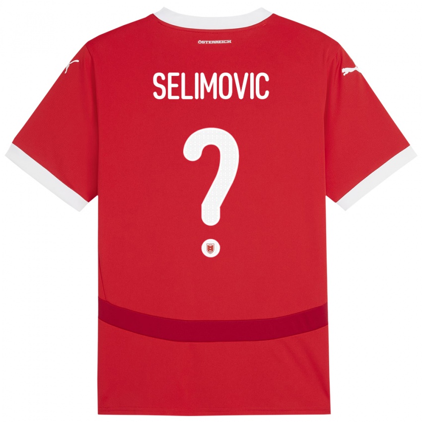 ילדים אוסטריה Amar Selimovic #0 אָדוֹם ג'רזי ביתית 24-26 חולצה קצרה
