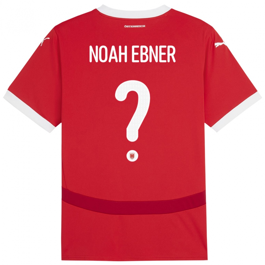 ילדים אוסטריה Noah Ebner #0 אָדוֹם ג'רזי ביתית 24-26 חולצה קצרה