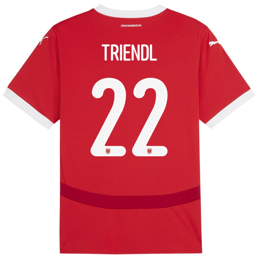 ילדים אוסטריה לנה טרינדל #22 אָדוֹם ג'רזי ביתית 24-26 חולצה קצרה