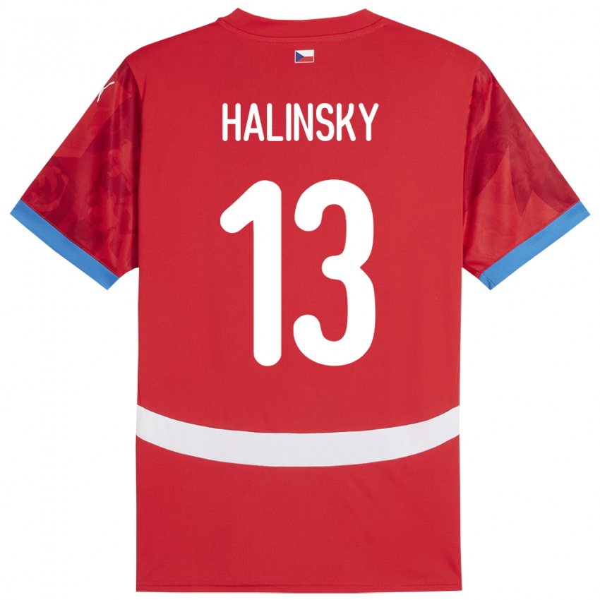 ילדים צ'כיה דניס חלינסקי #13 אָדוֹם ג'רזי ביתית 24-26 חולצה קצרה