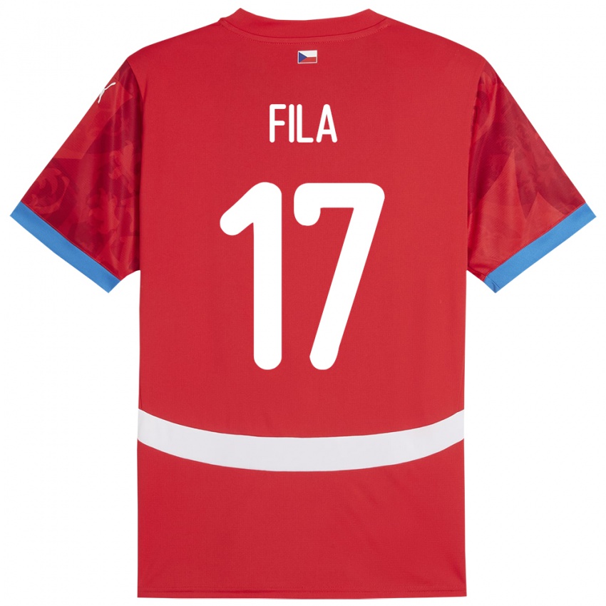 ילדים צ'כיה Lukas Fila #17 אָדוֹם ג'רזי ביתית 24-26 חולצה קצרה