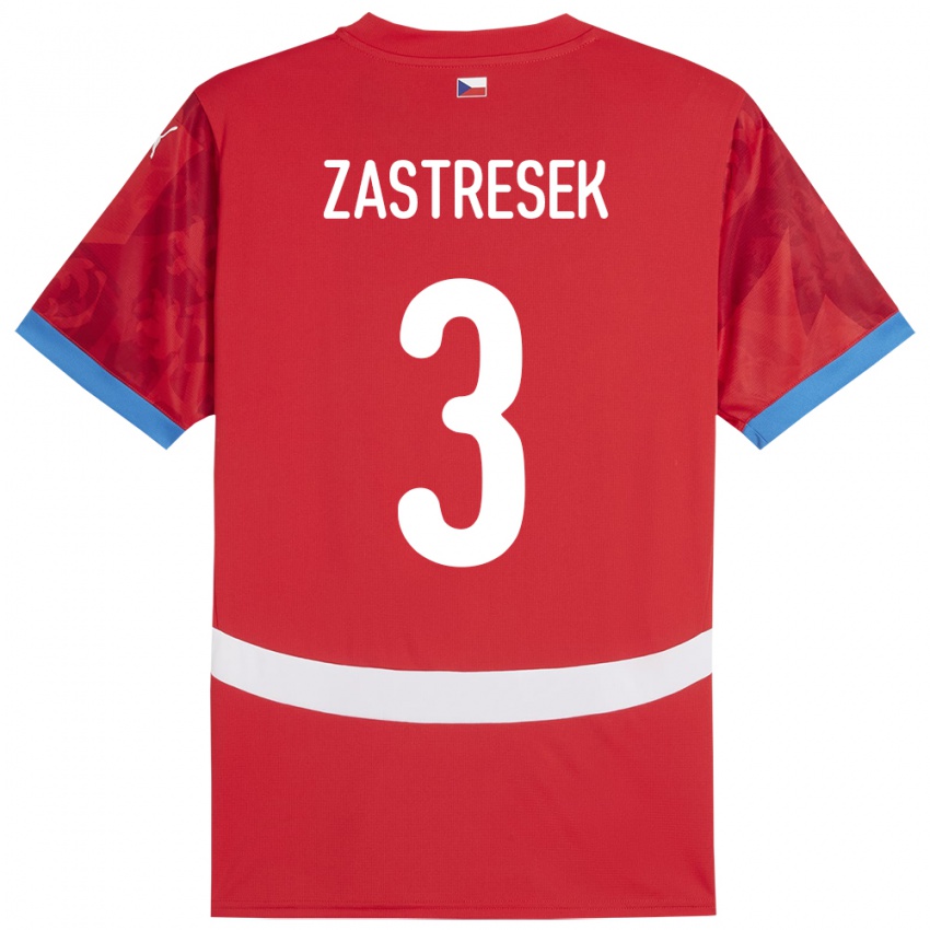 ילדים צ'כיה Matous Zastresek #3 אָדוֹם ג'רזי ביתית 24-26 חולצה קצרה