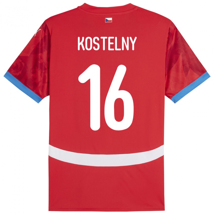 ילדים צ'כיה Krystof Kostelny #16 אָדוֹם ג'רזי ביתית 24-26 חולצה קצרה