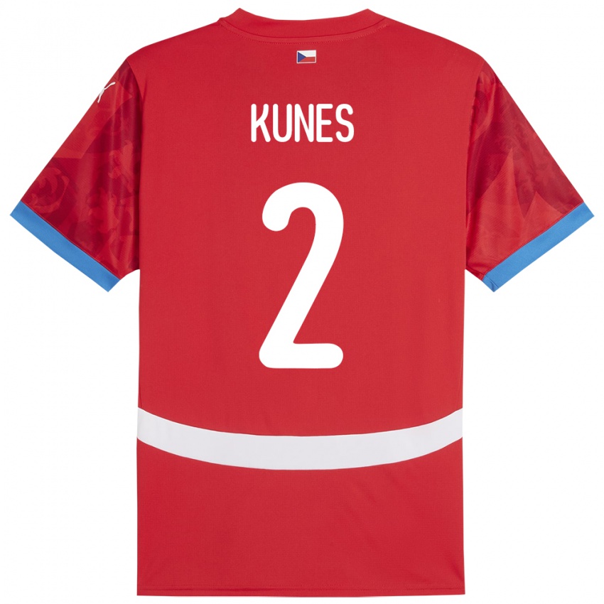 ילדים צ'כיה Jan Kunes #2 אָדוֹם ג'רזי ביתית 24-26 חולצה קצרה