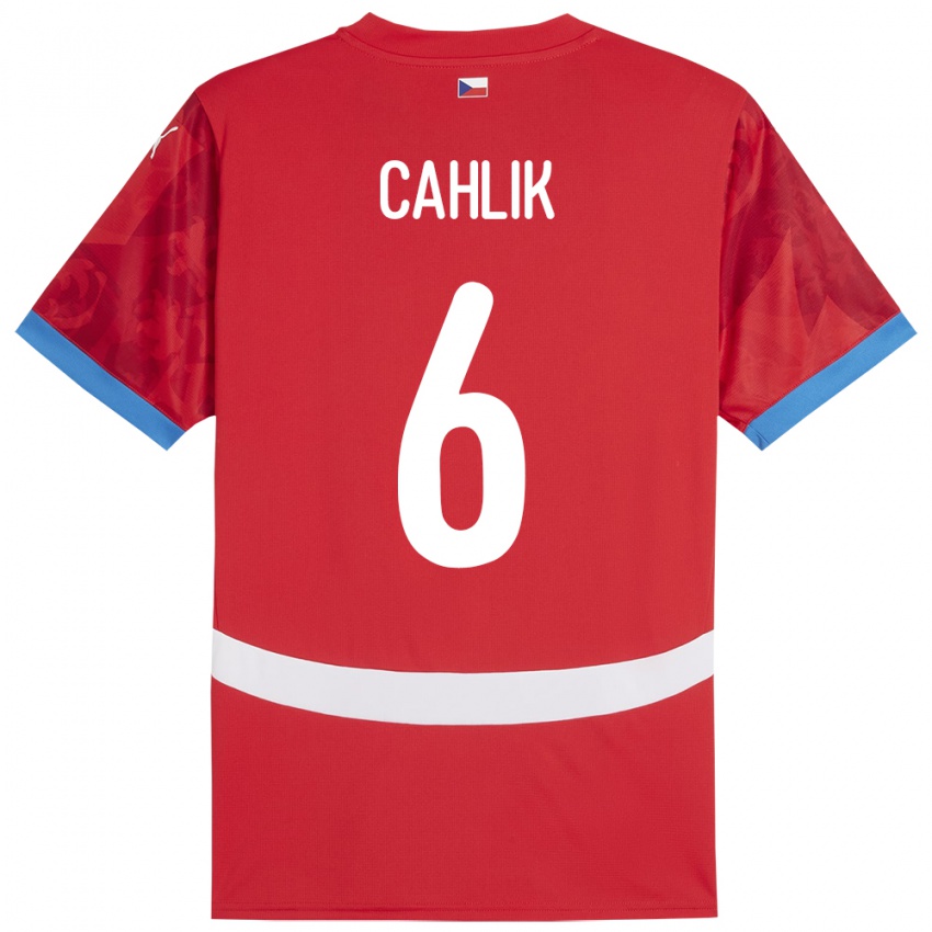 ילדים צ'כיה Jakub Cahlik #6 אָדוֹם ג'רזי ביתית 24-26 חולצה קצרה