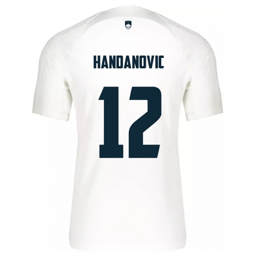 ילדים סלובניה Tanej Handanovic #12 לבן ג'רזי ביתית 24-26 חולצה קצרה