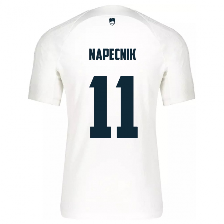 ילדים סלובניה Gal Napecnik #11 לבן ג'רזי ביתית 24-26 חולצה קצרה