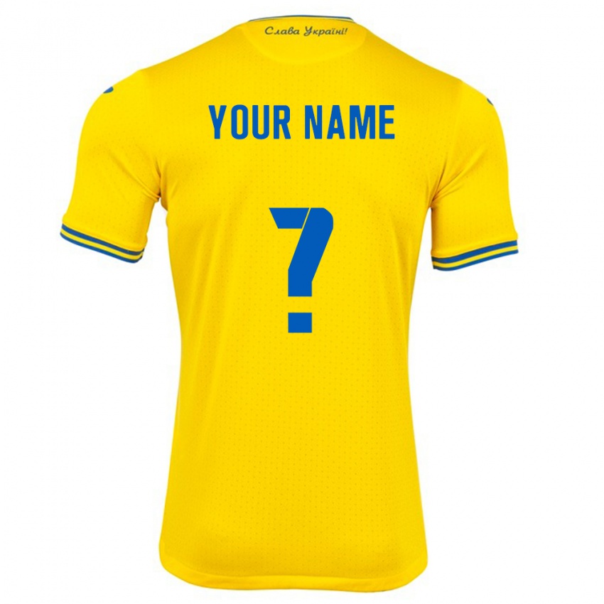ילדים אוקראינה השם שלך #0 צהוב ג'רזי ביתית 24-26 חולצה קצרה