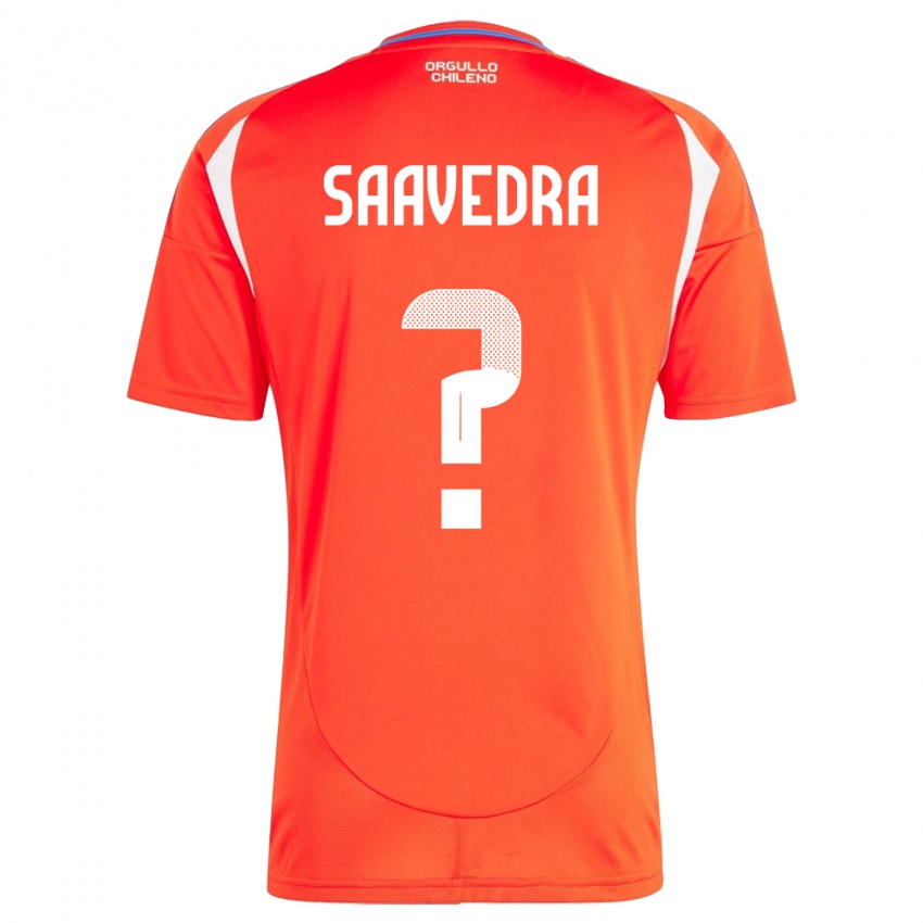 ילדים צ'ילה Danilo Saavedra #0 אָדוֹם ג'רזי ביתית 24-26 חולצה קצרה