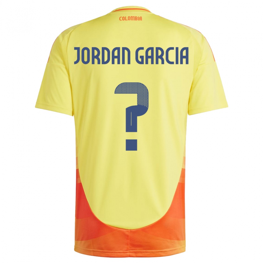 ילדים קולומביה Jordan García #0 צהוב ג'רזי ביתית 24-26 חולצה קצרה