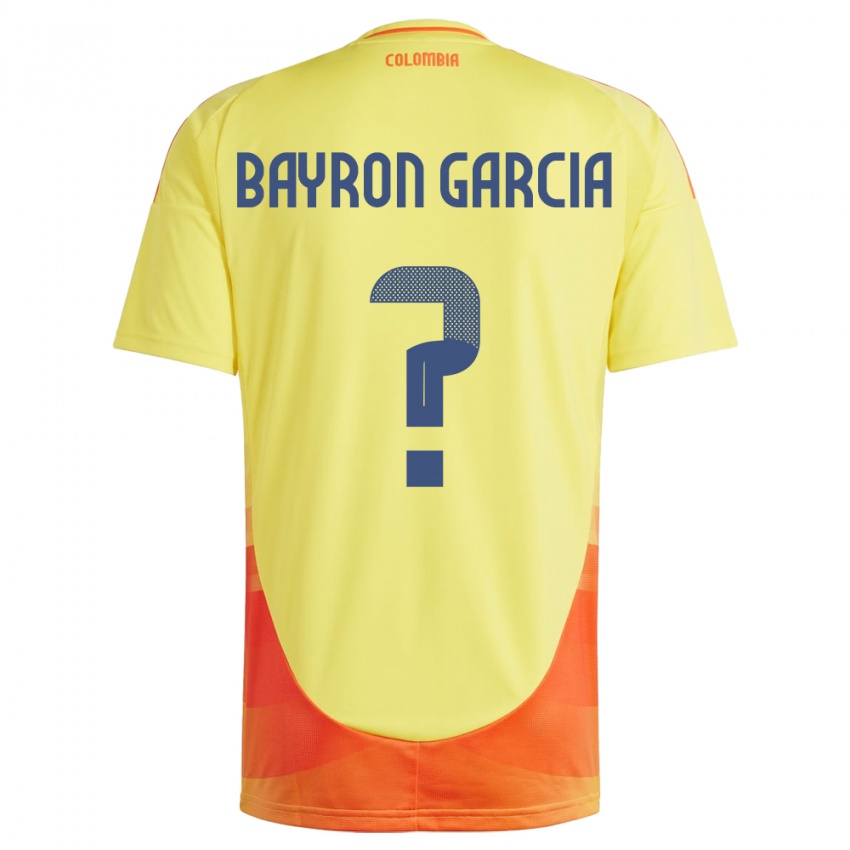 ילדים קולומביה Bayron García #0 צהוב ג'רזי ביתית 24-26 חולצה קצרה