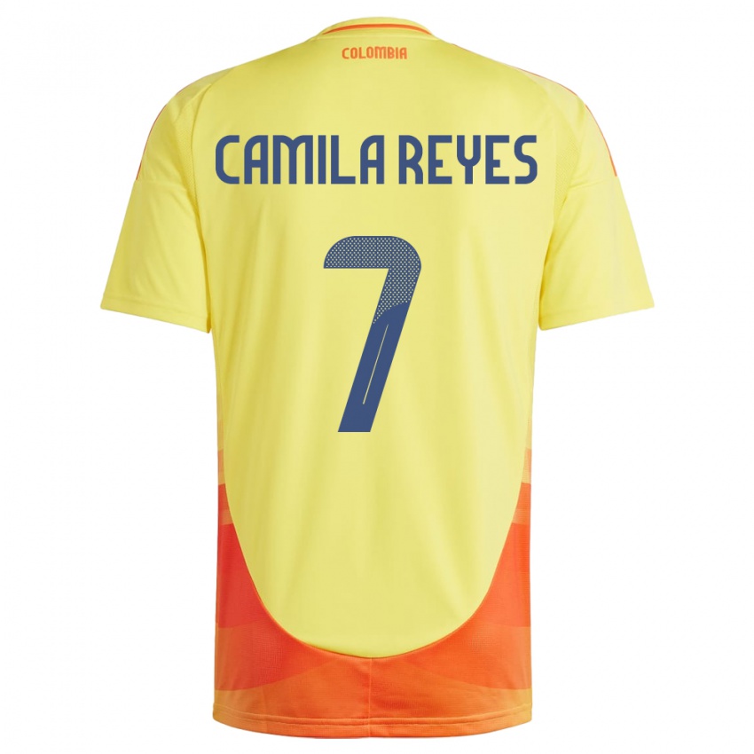 ילדים קולומביה מריה קמילה רייס #7 צהוב ג'רזי ביתית 24-26 חולצה קצרה